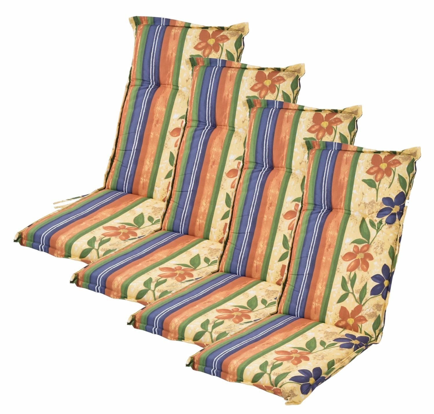 4x Padded Cushion High Backed Chair Garden Chairs Seat Cushion Chair Cushion