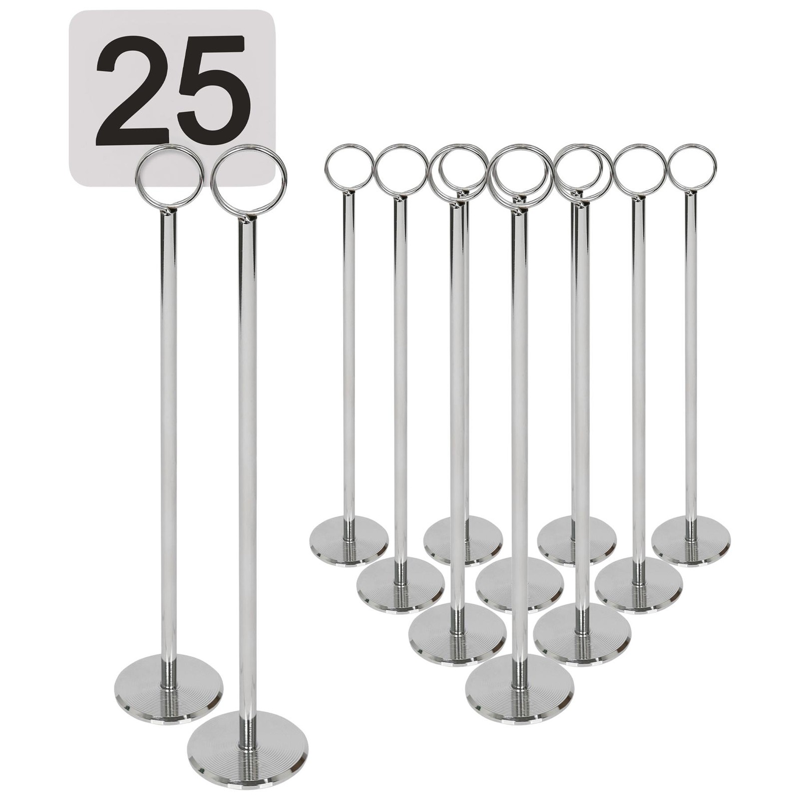 25x Table Numbers with 30cm Holders Wedding Place Card Sign Stand Set Silver