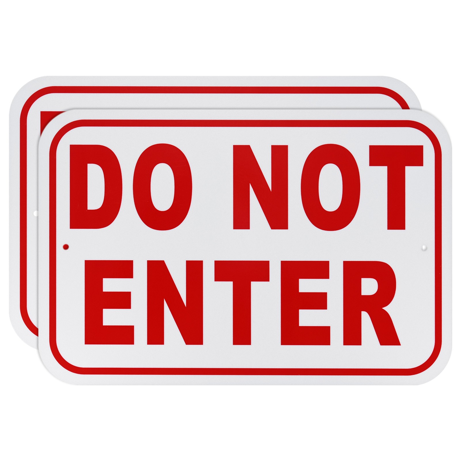 2-Pack Do Not Enter Sign, 14" Keep Out Sign for Garden/Pool [Red on White]