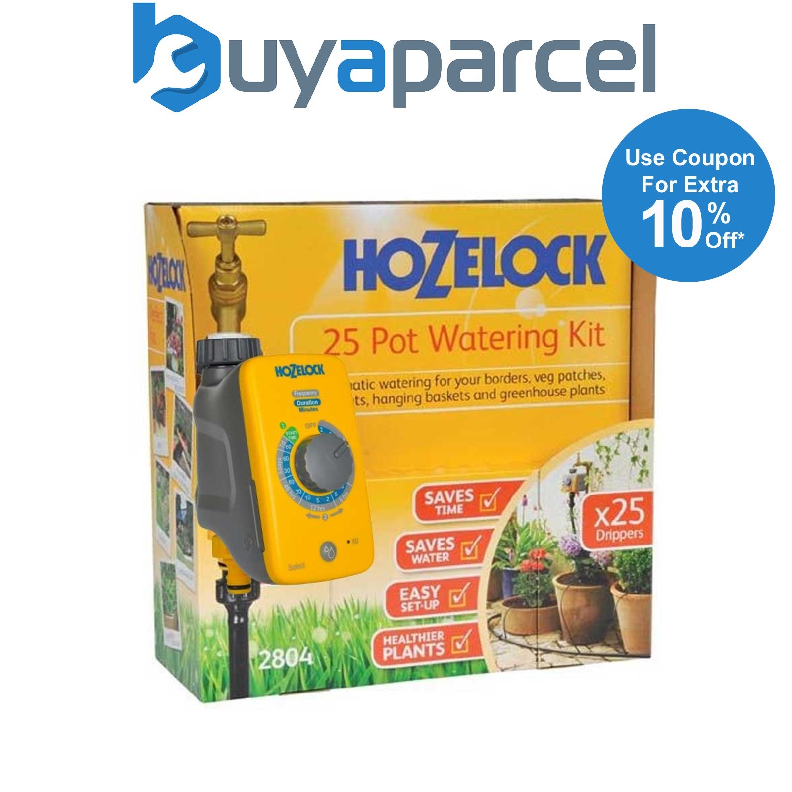 Hozelock Plus Auto 25 Plant Pot Hedge Watering Kit 2804 Plus Automatic Water