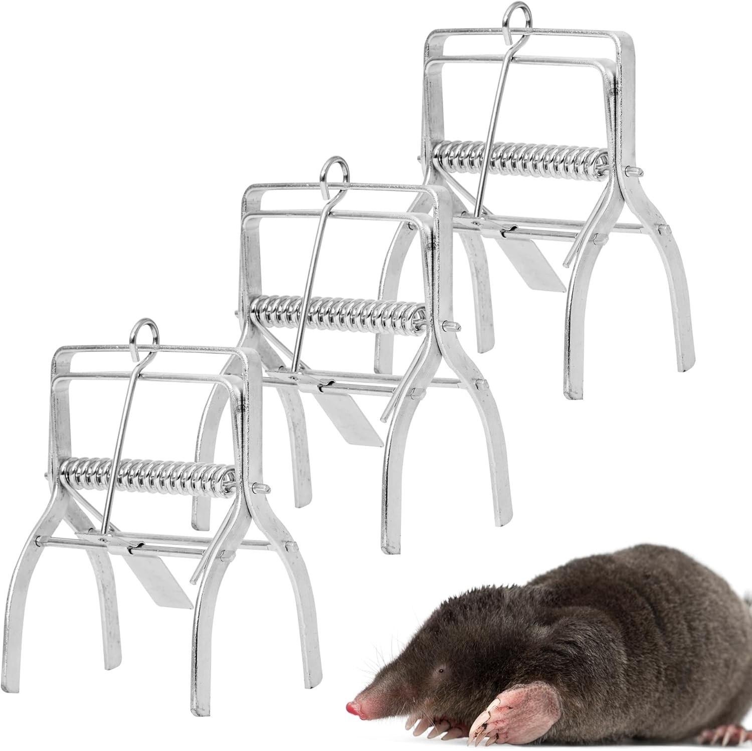 Claw Mole Trap Reusable Mole Traps, Rust-Free Garden Protection Humane Vole & M