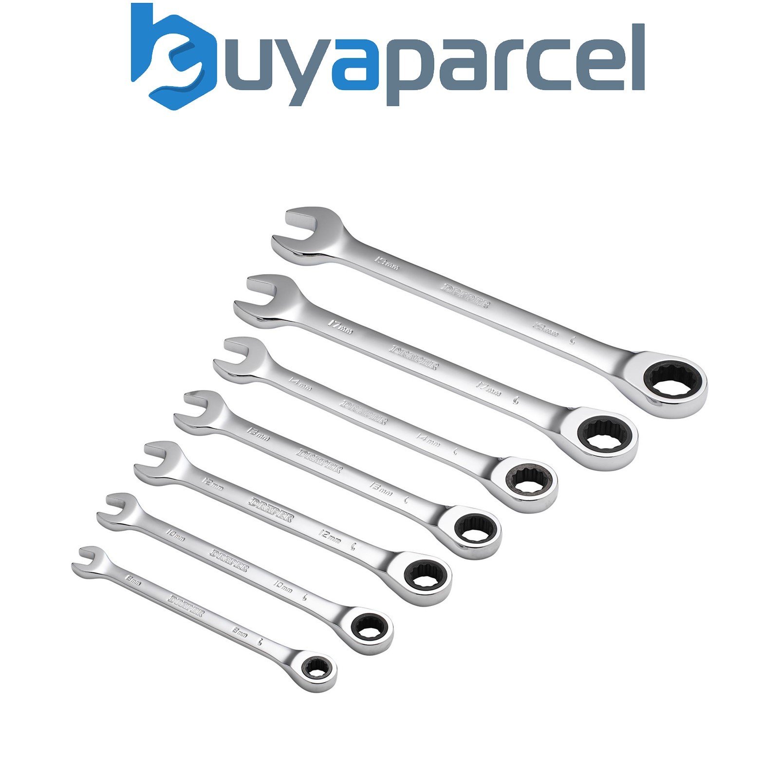 Draper 25397 Draper HI-TORQ Metric Ratcheting Combination Spanner Set (7 Piece)