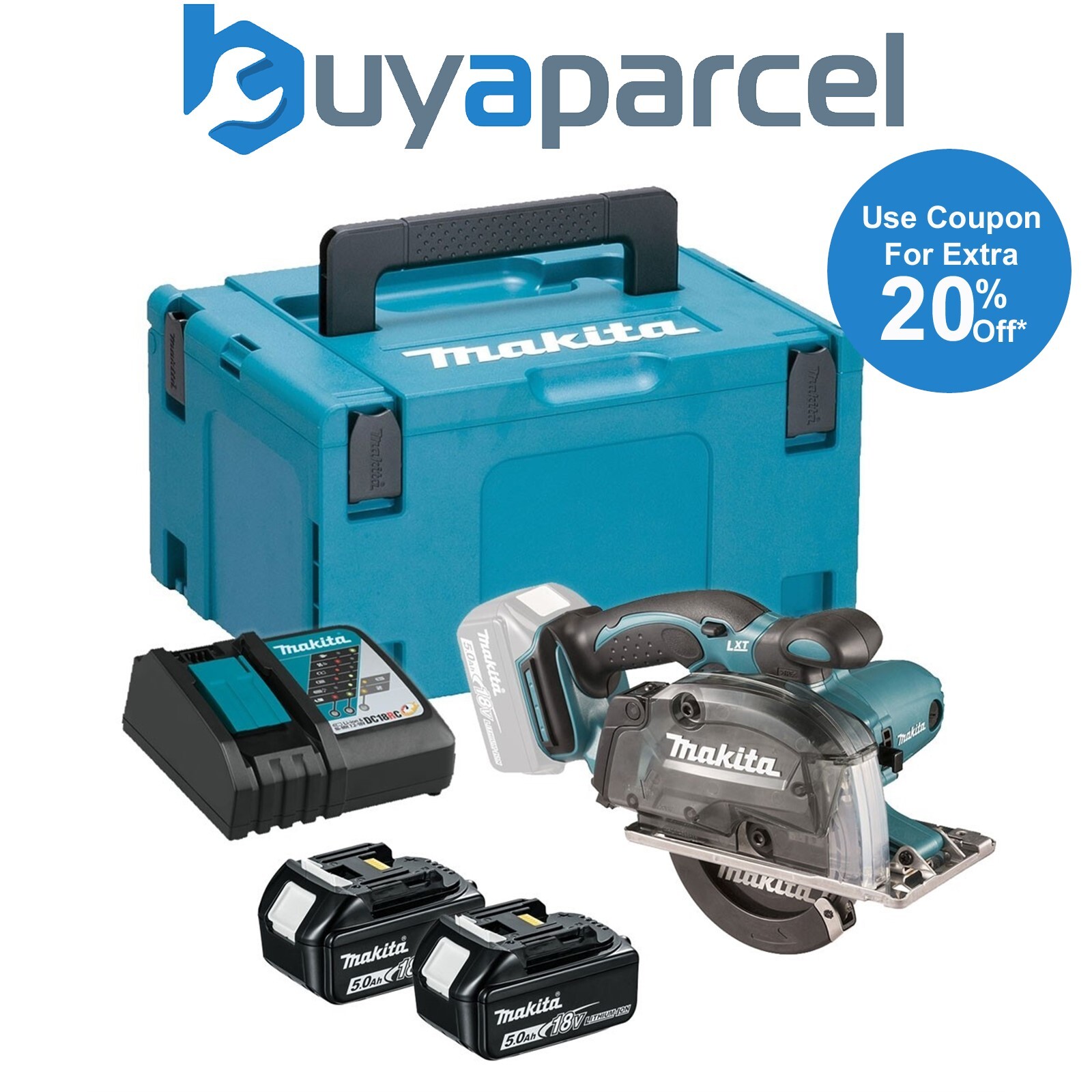 Makita DCS552RTJ 18V LXT 136mm Metal Cutting Circular Saw + Blade - 2 x 5.0ah