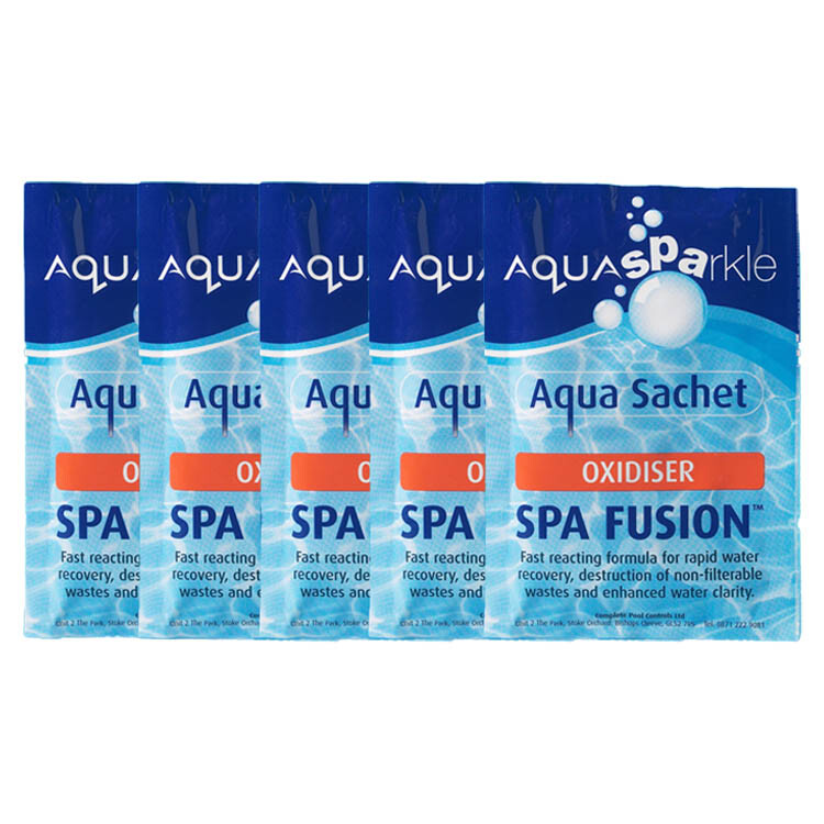 5 x Aquasparkle Fusion Non Chlorine Shock Sachet Hot Tub Tubs Spa Lite Oxidiser