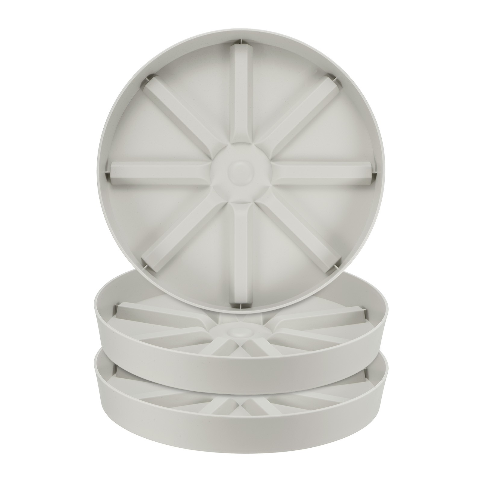 3-Pack Plant Saucer, 12 Inch Flower Pot Saucers for Indoor/Outdoor [Cream]