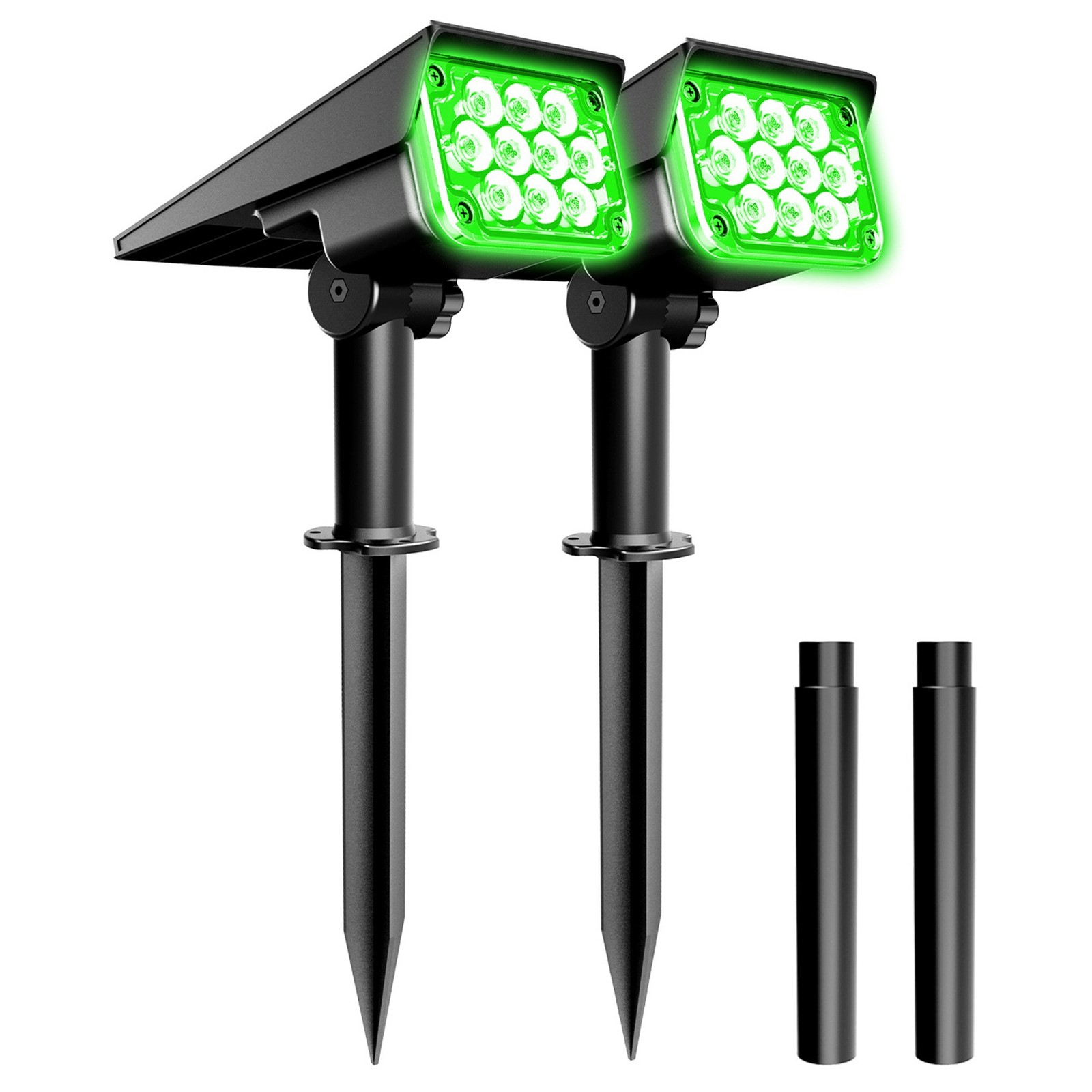 2PCS Solar LED Light Super Bright Green Lawn Light for Garden Adjustable3574