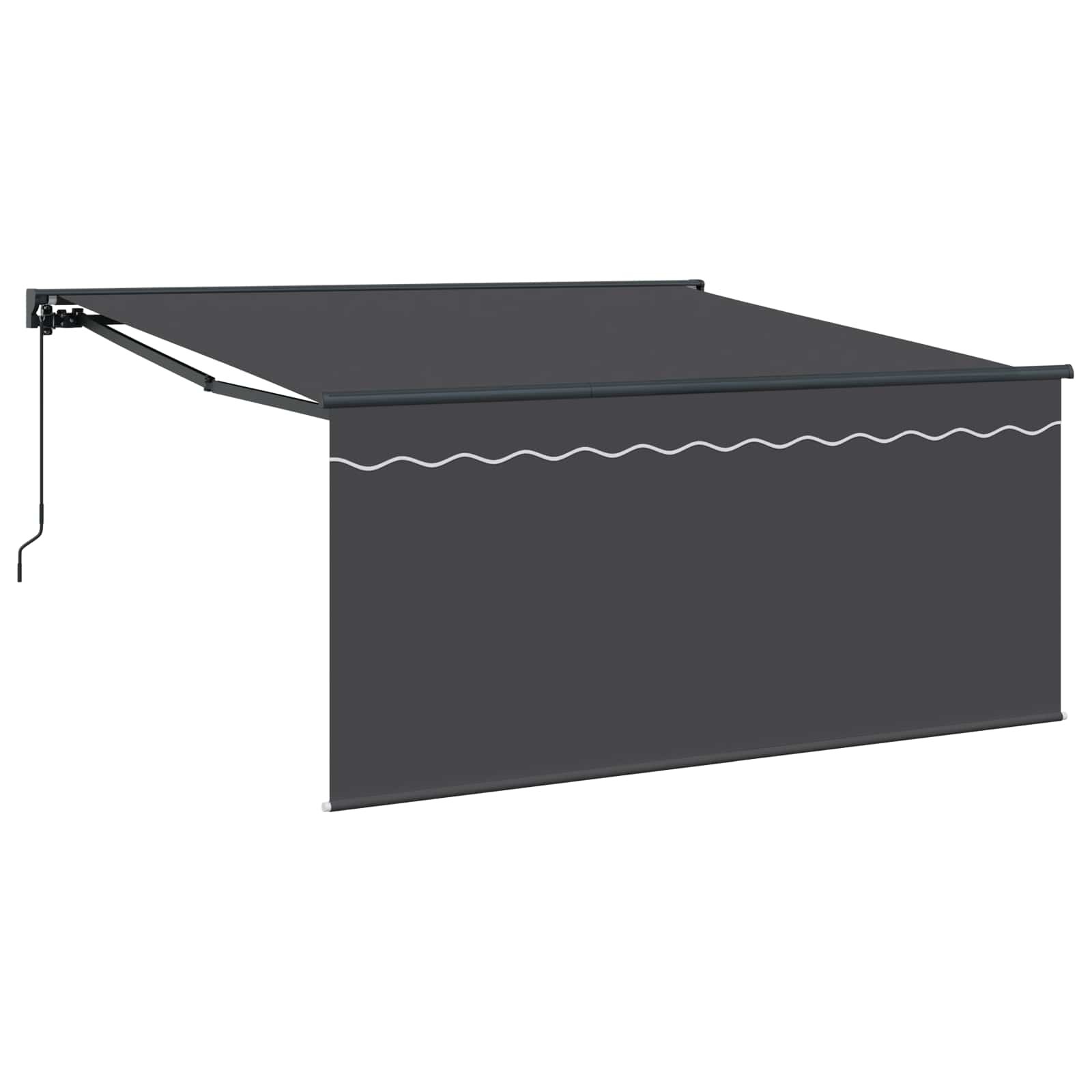 vidaXL Retractable Awning Manual Anthracite 350 x 300 cm, Garden and Terrace Pro