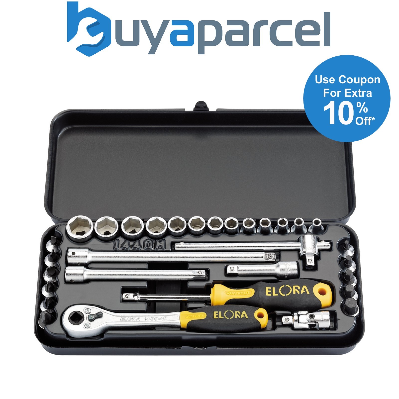 Draper 25931 Elora Metric Socket Set, 1/4" Sq. Dr. (31 Piece)