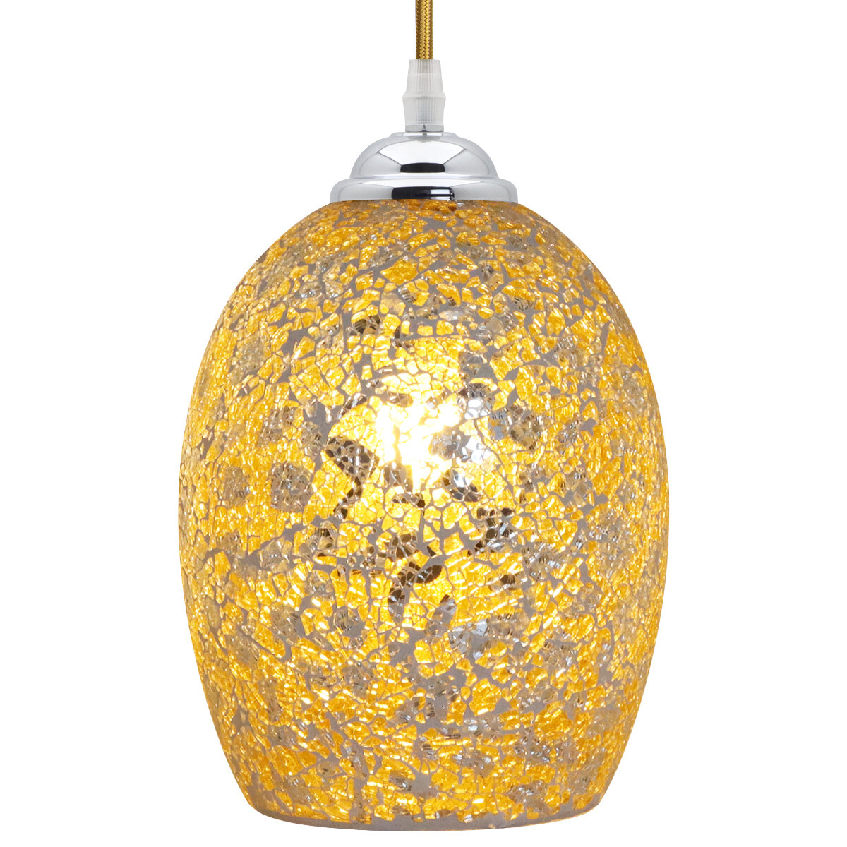 Vintage Glass Ceiling Hanging Pendant Light Shade Yellow Mosaic Lighting K418