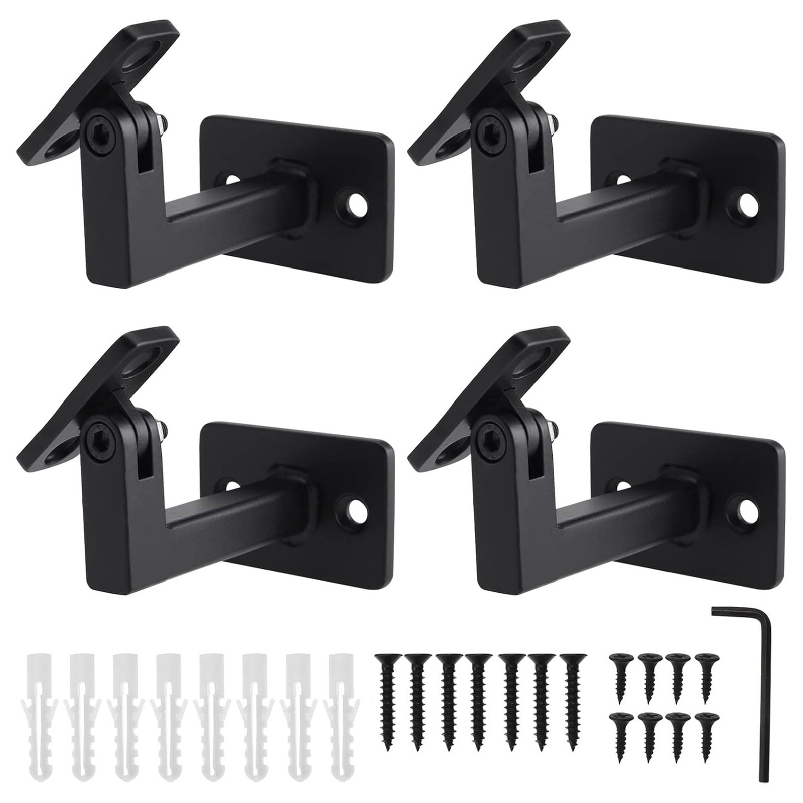 4 Pcs Adjustable Handrail Brackets, Stair Railing Brackets , Hand Rail4574
