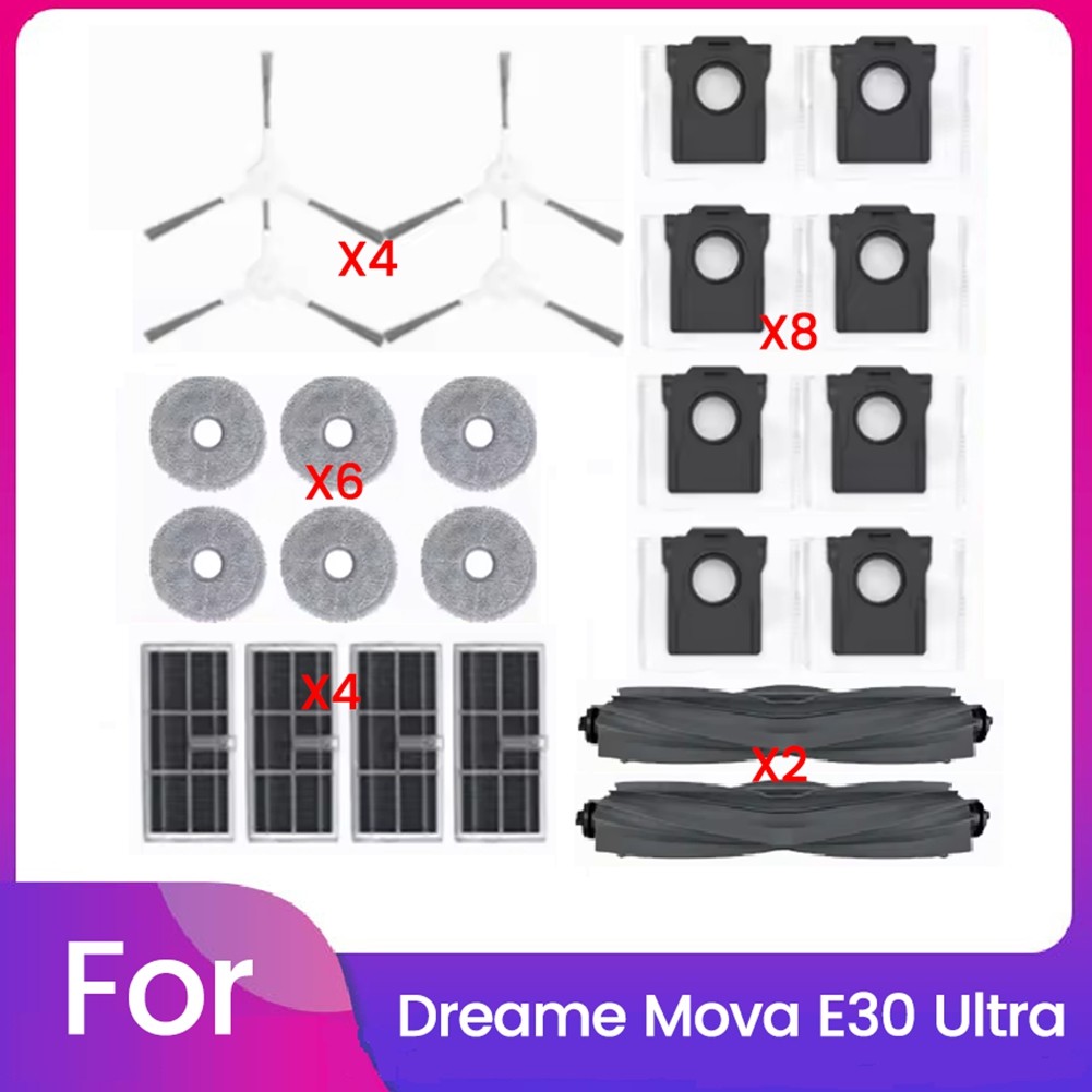 24PCS for  E30 Ultra Vacuum Replacement Parts Main Roller Side Brush2986