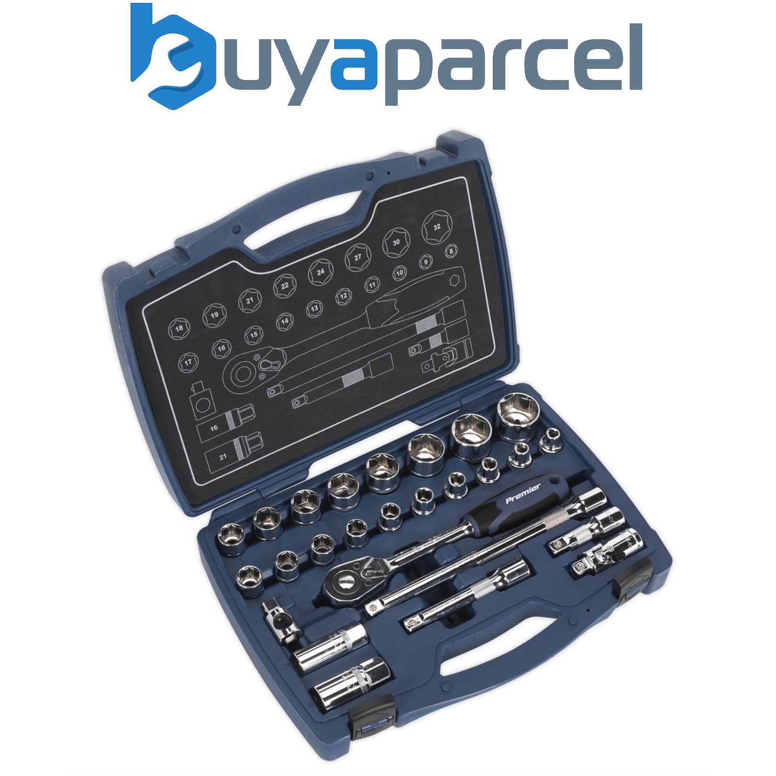 Sealey AK8992 Premier Socket Set 1/2"Sq Drive 26pc