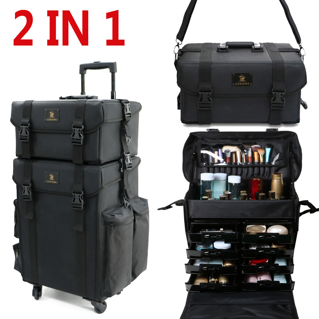 Large Professional Make Up Vanty Trolley Case Cosmetic Beauty Storage on Wheels