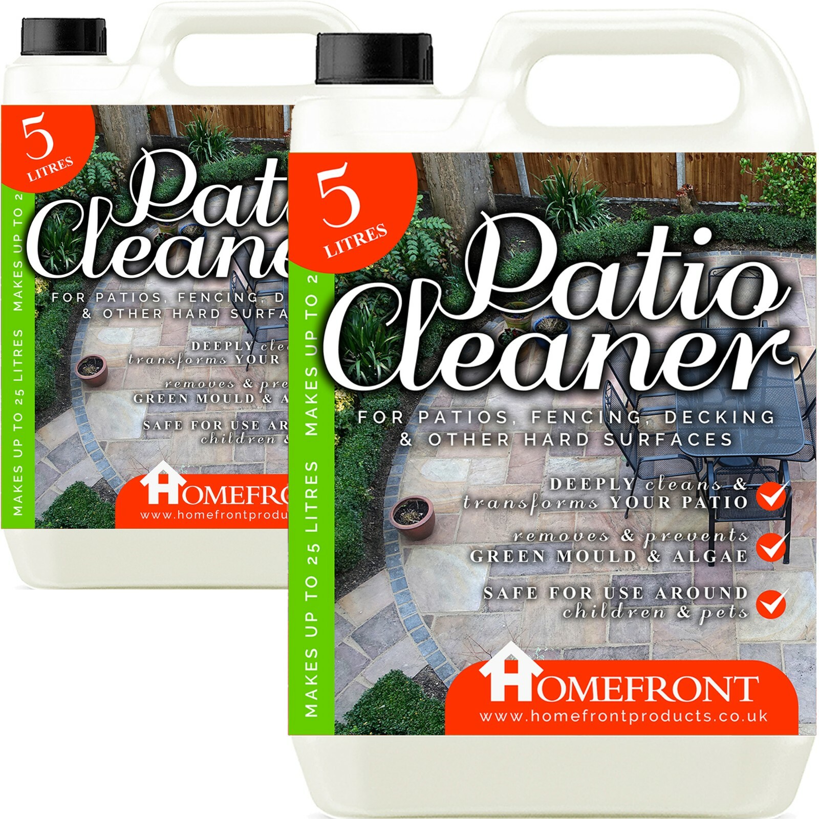 Homefront Patio Cleaner 25% Stronger 2 x 5L Mould Algae Moss Killer Fluid 10L