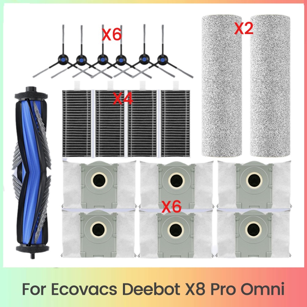 19PCS for  X8 Pro Omni Robot Vacuum Spare Parts Main Side Brushes8369