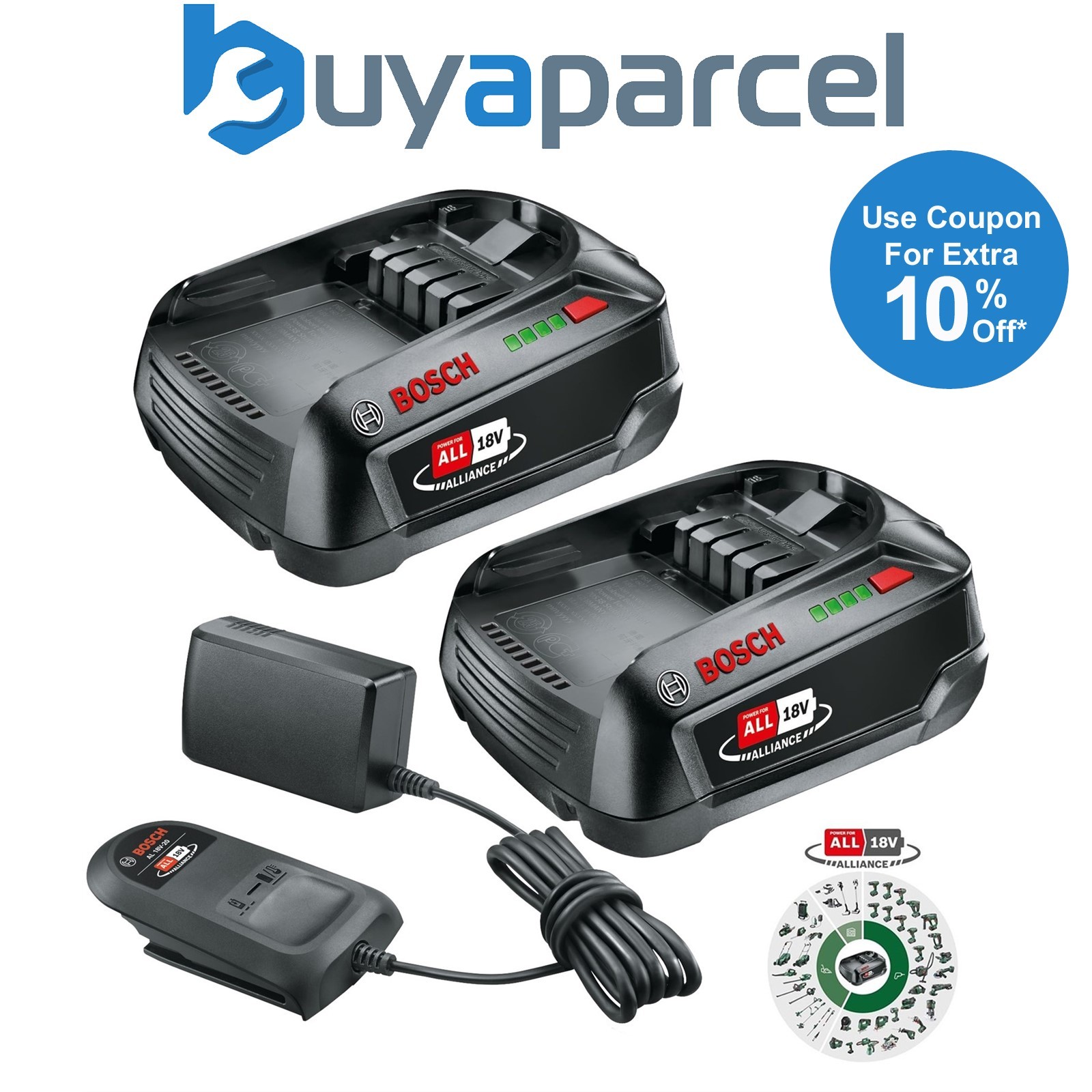 Bosch Starter Set 18V PBA 2 x 2.5Ah Battery Standard Charger Kit - Power For All