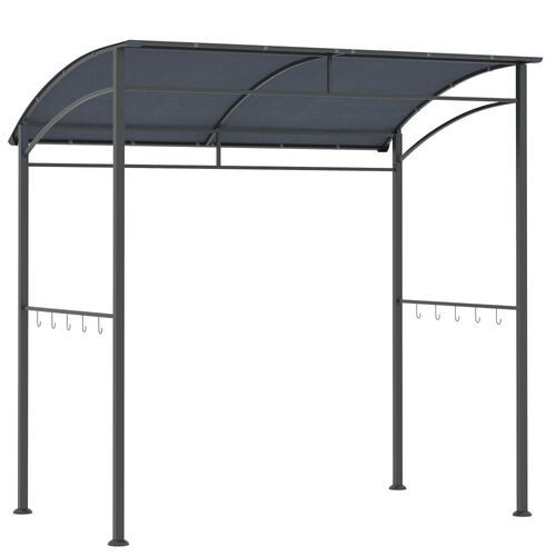 BBQ Barbeque Grill Gazebo Tent Garden Party Metal Frame Grey 2m (7ft)