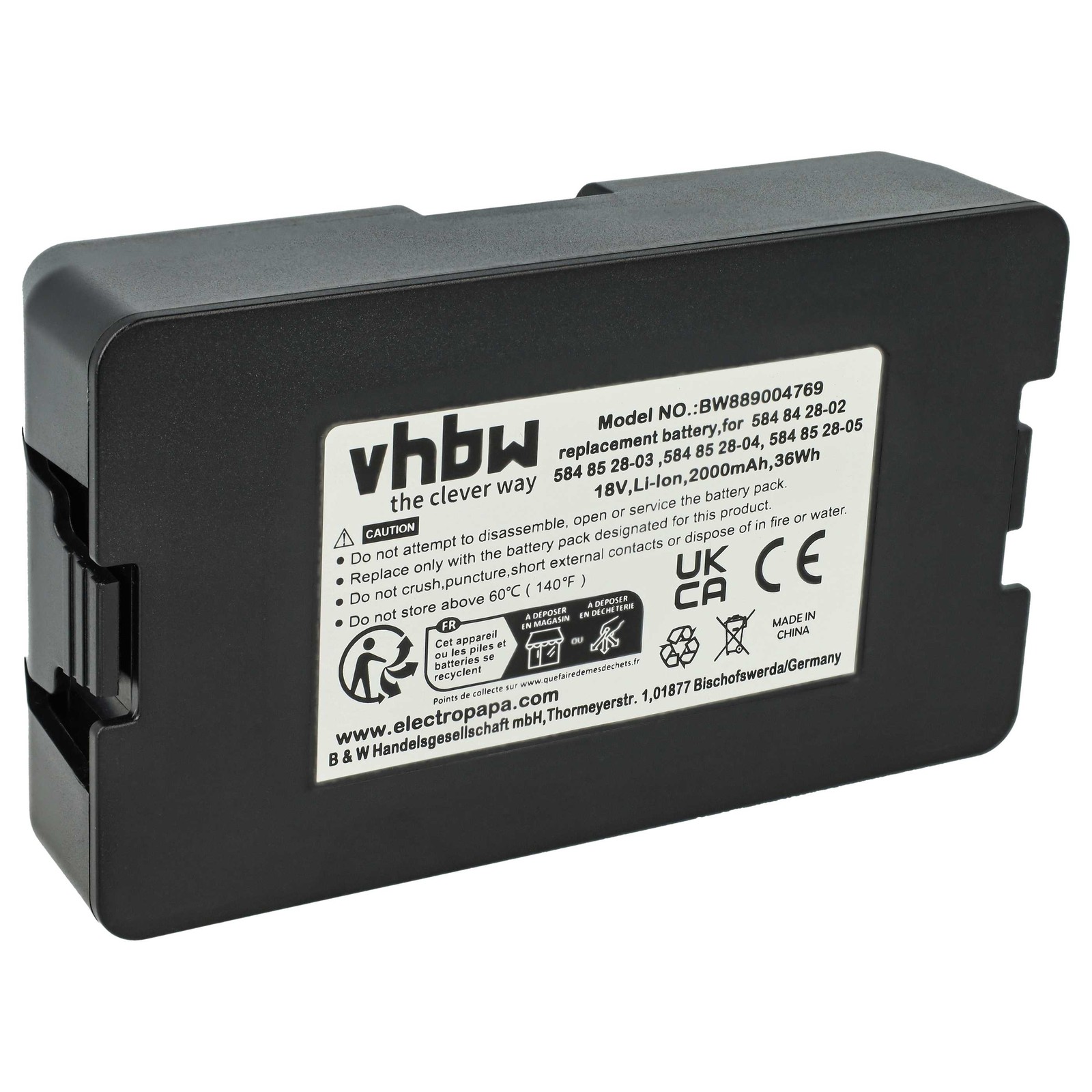 Battery for Husqvarna 5931141-03 5931141-04 5931141-02 5931141-05 2000mAh 18V