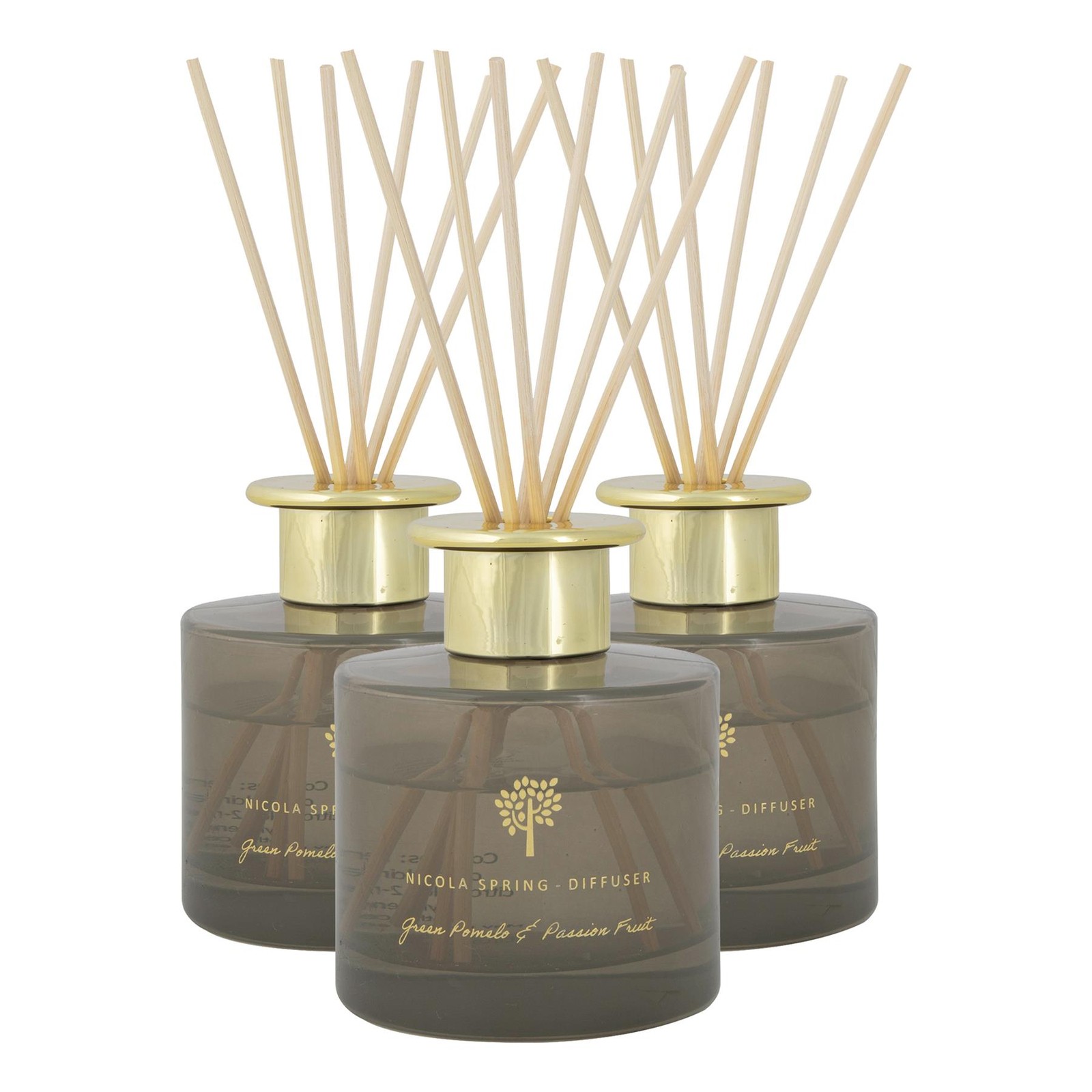 3x Reed Diffusers Home Bathroom Fragrance 200ml Green Pomelo & Passion Fruit