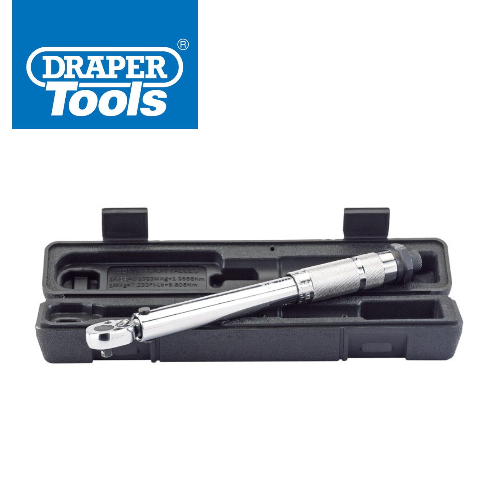 Draper 78639 1/4" Square Drive Torque Wrench 5-25Nm Click Type Micrometer + Case