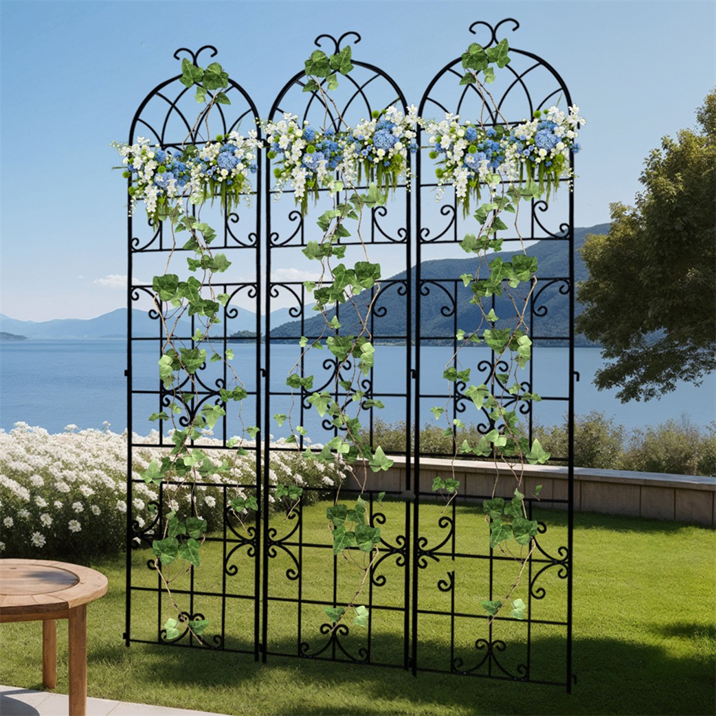 220cm Tall Metal Garden Trellis for Climbing Plants Support Frame Wall Trellis