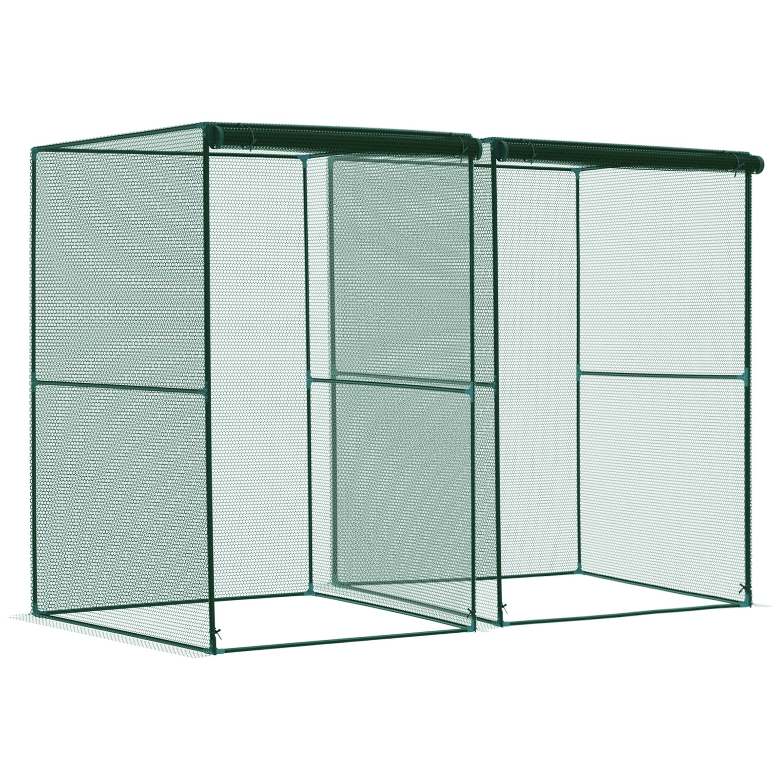 Outsunny Set of 2 Fruit Cage, 1.2 x 1.2 x 1.8m, Dark Green