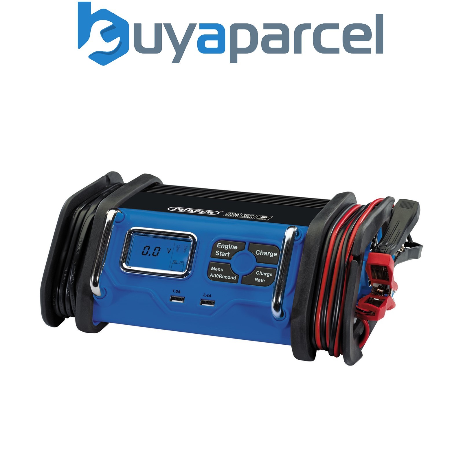 Draper 70807 12V Battery Starter Charger, 20A