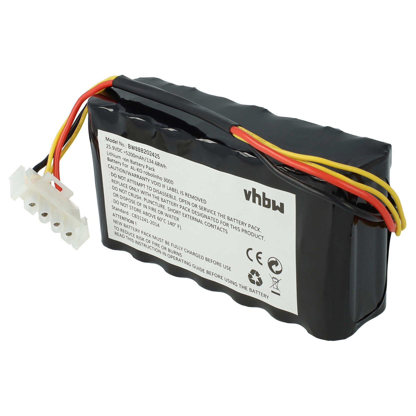 Battery for AL-KO Robolinho 2323W 1423W 2000W 116 3000 1150W 1200W 5200mAh 25.9V