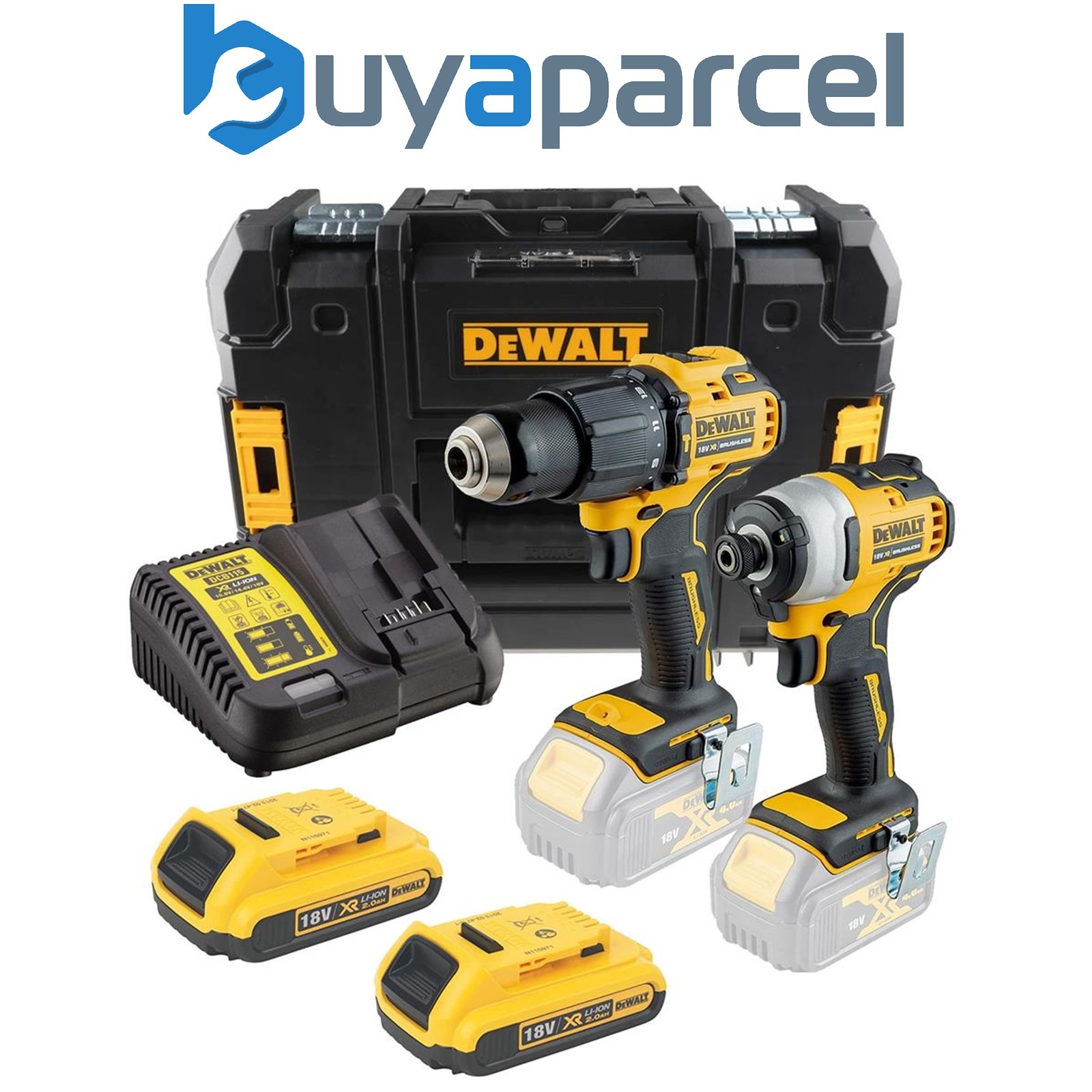 Dewalt DCK2062D2 18v Brushless DCD709 Combi Drill DCF809 Impact Driver 2 x 2.0ah