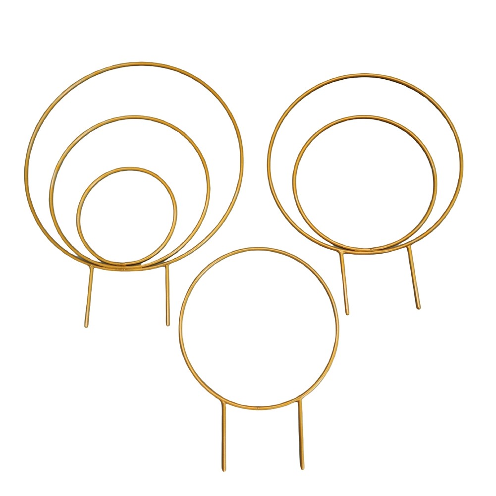 3X(Set of 3 Indoor Round Plant Trellises for Climbing Houseplants Metal6688