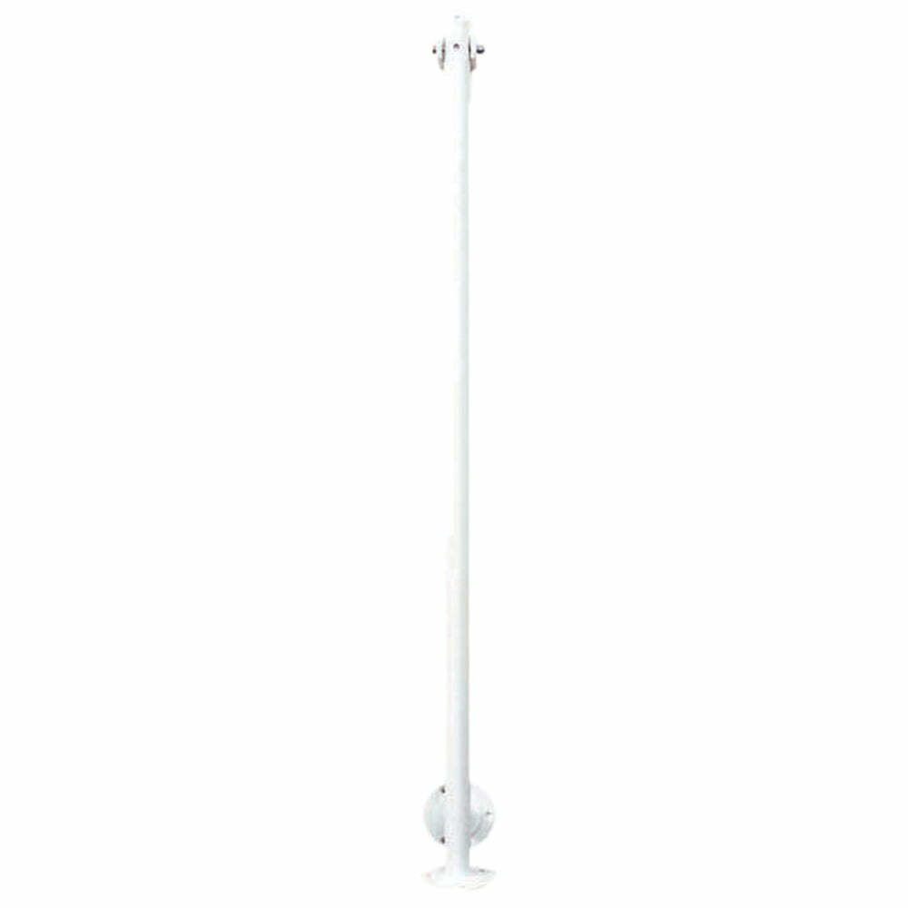 White Two Flanged Mopstick Handrail Support - Swivel Bracket - Mobility Aid