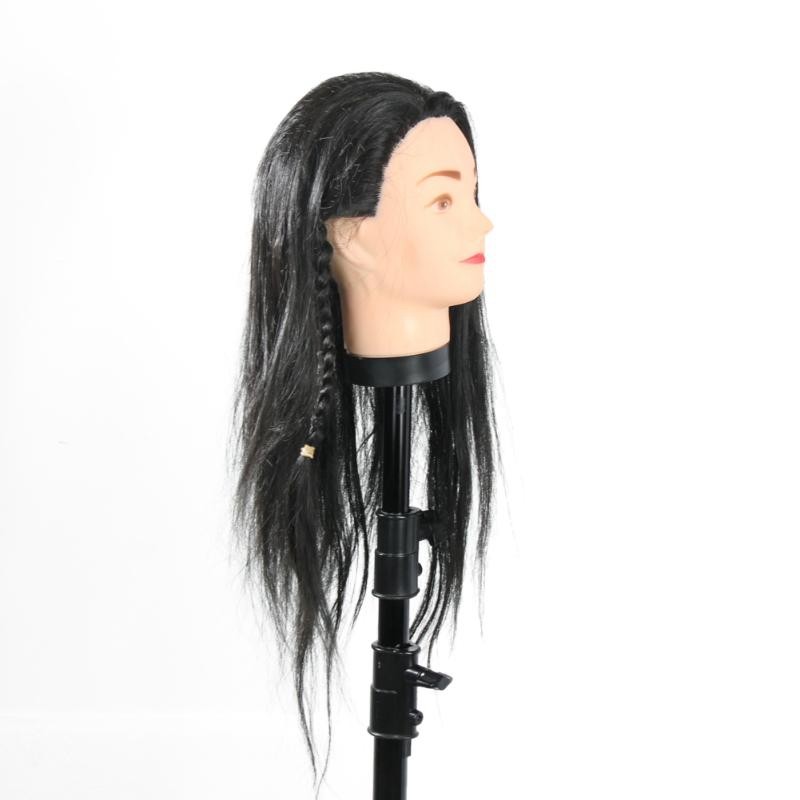 3X(40cm Mannequin Head Long Black Hair Wigs Styling Training Practice7315