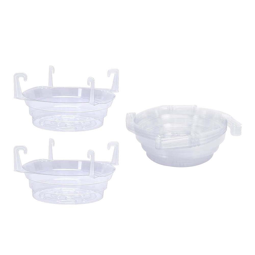 15 Pcs Plant Water Catcher Trays-Clear Plastic Hanging Saucers Drip Pans6020
