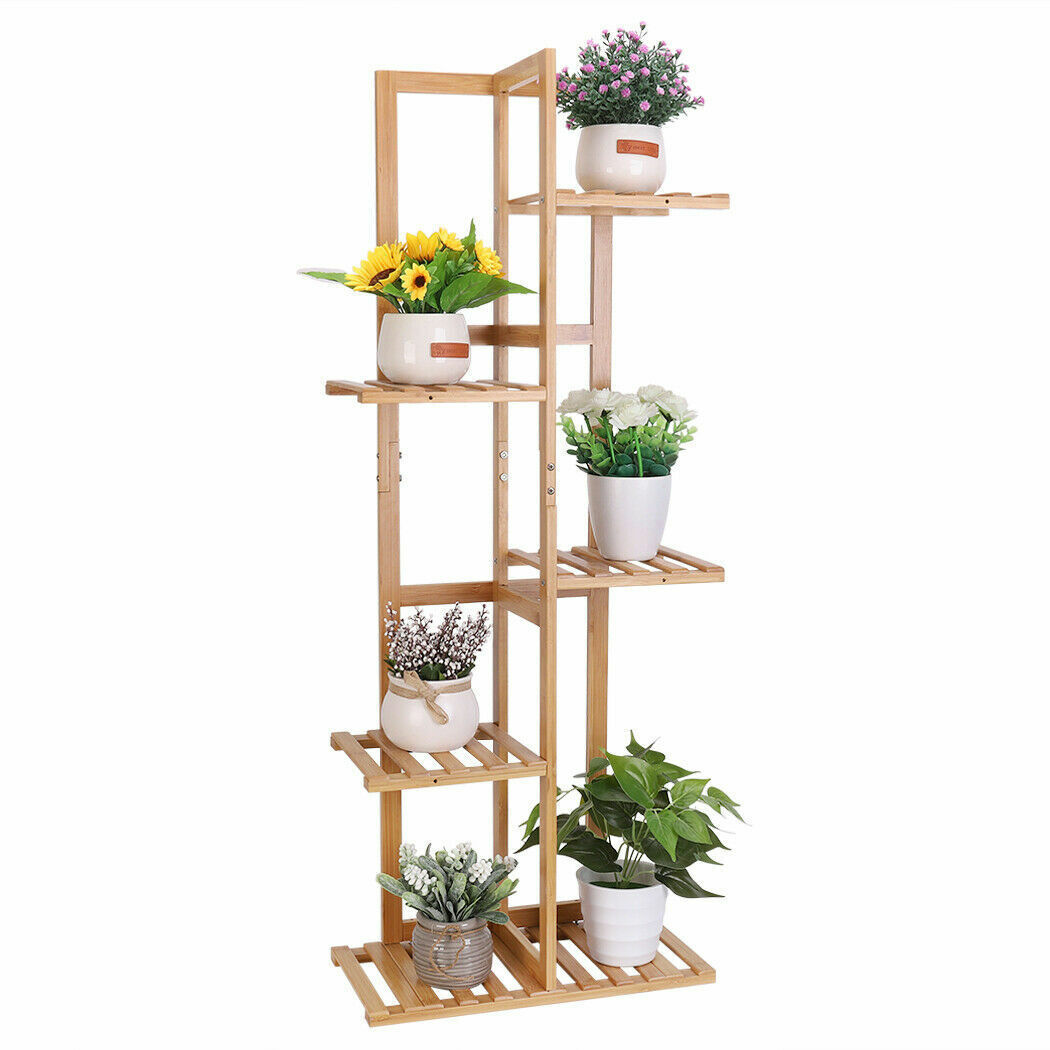Moisture-proof Wooden Plant Pot Stand Rack Rustproof Flower Bonsai Display Shelf