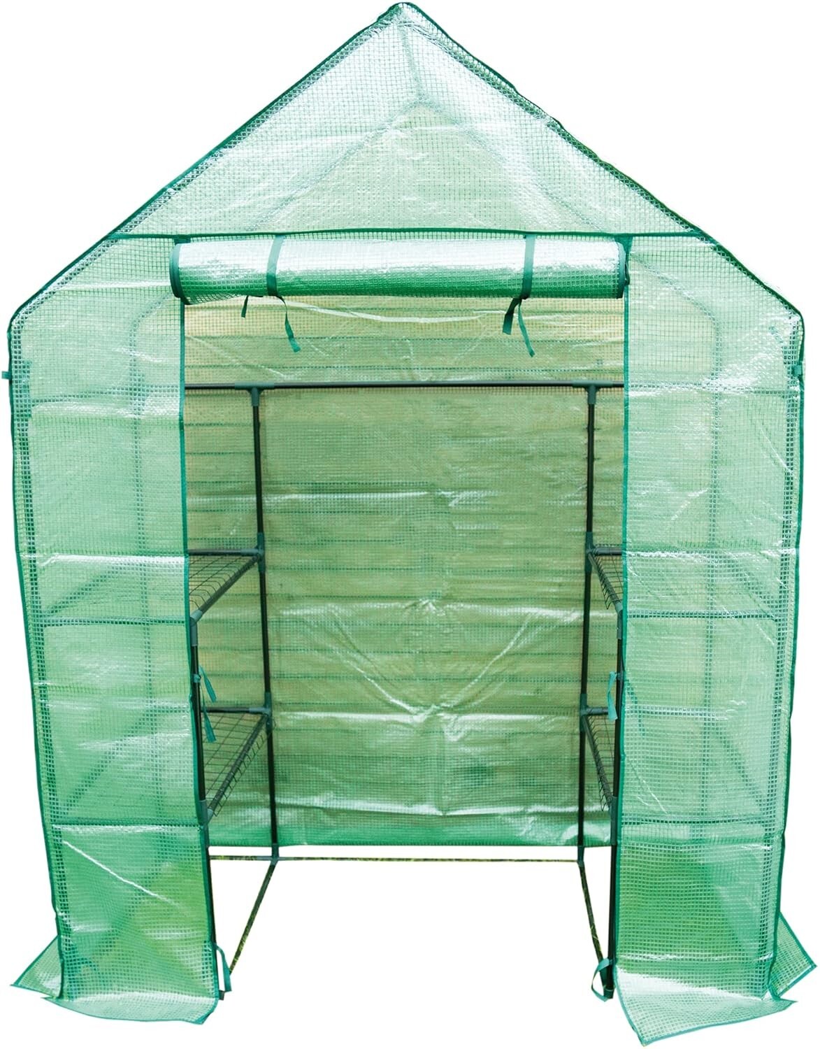 Home Garden Walk In Fruit Plants Veg Greenhouse Shed with Shelves & Zip Door