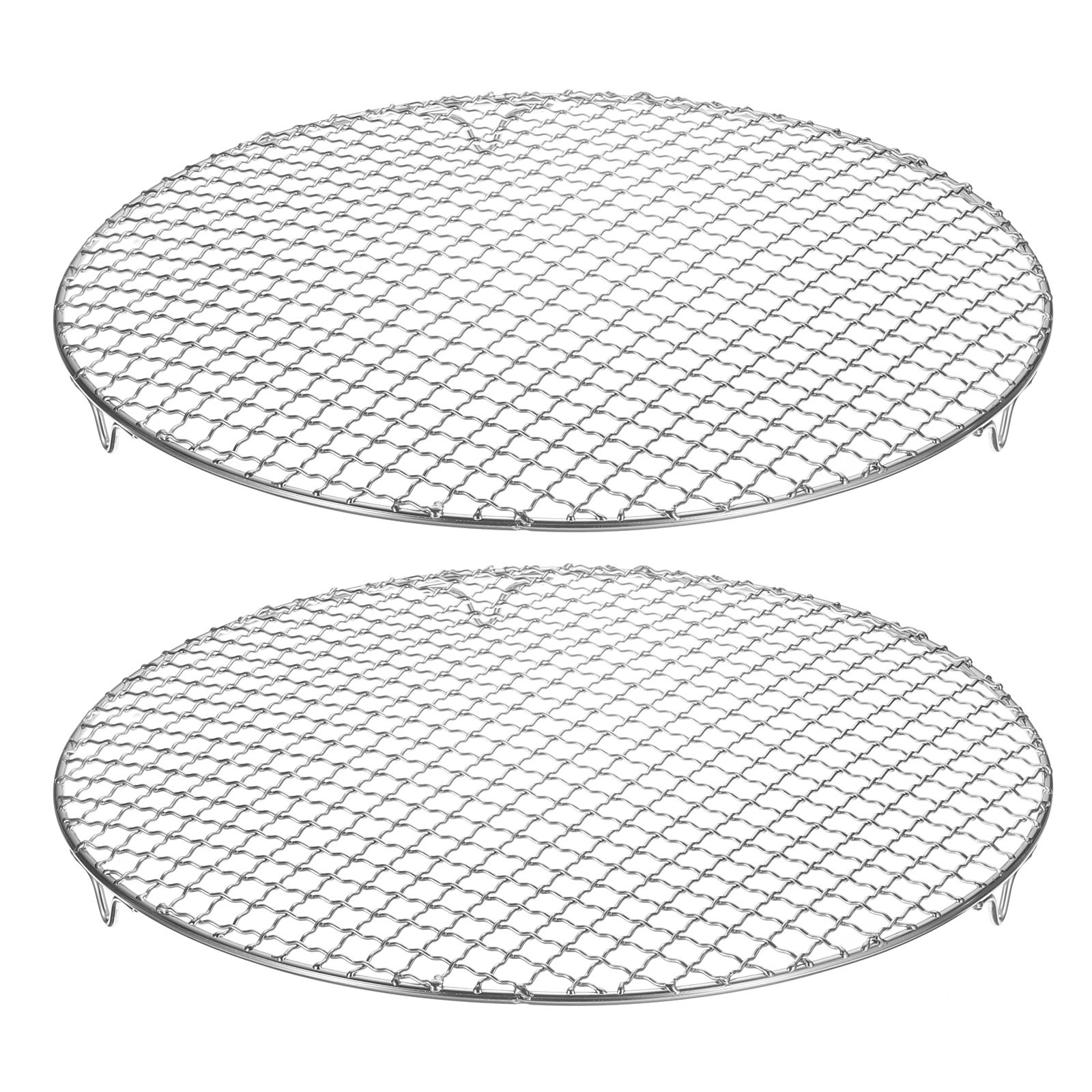 2pcs Round Cooking Rack 13.8" 201 Stainless Steel Barbecue Grill with 20mm Legs