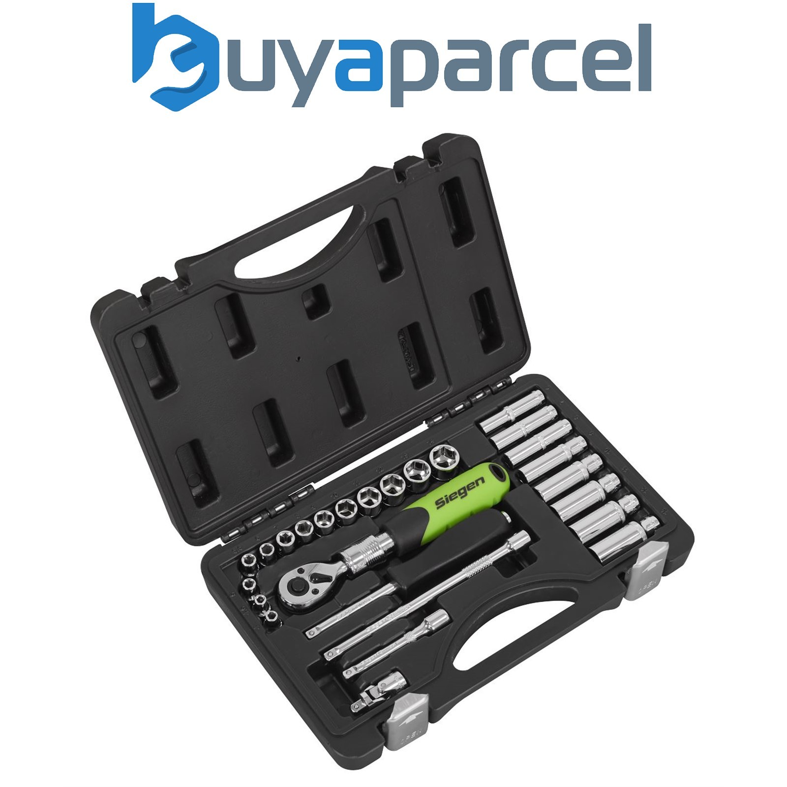 Sealey S01286 Siegen Extendable Ratchet Socket Set 1/4"Sq Drive 26pc