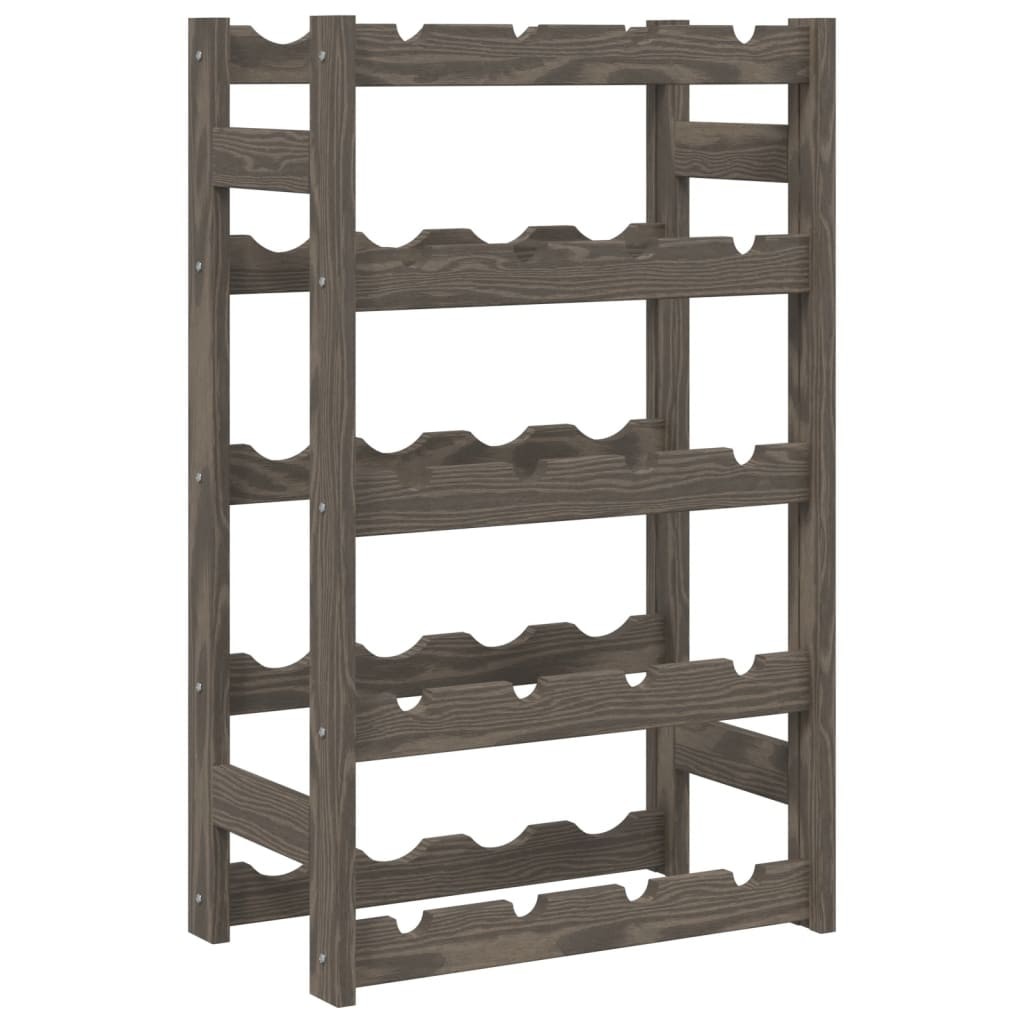 Wine Rack for 20 Bottles Shelf Bottle Holder Grey Solid Wood Pine vidaXL