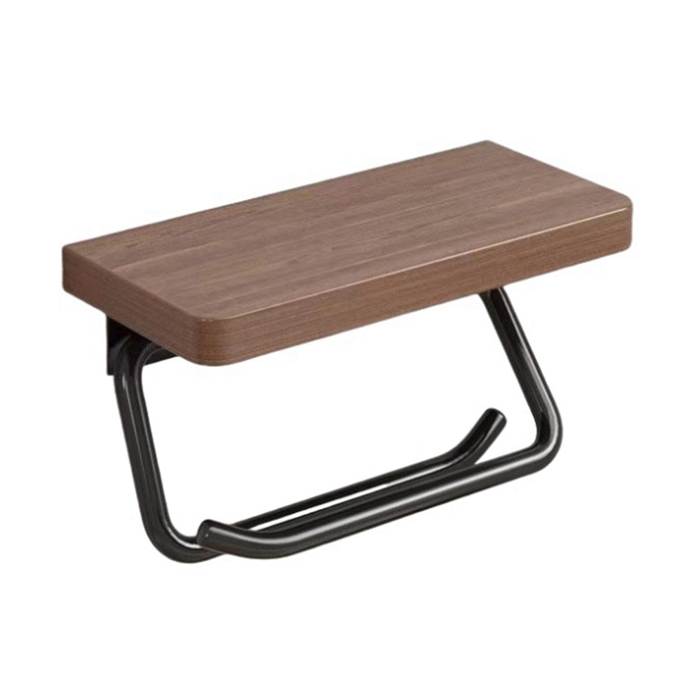 Holder with Shelf Wood Wall Mounted WC Holders Toilet Towel Rack for5493