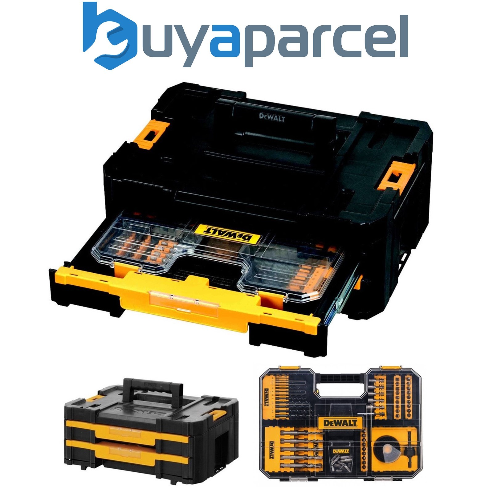 Dewalt DWST1-70706 TStak IV Tool Storage Box 2 Drawers + 102 Piece Accessory Set