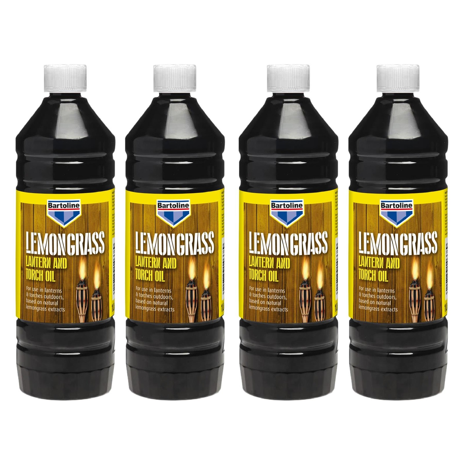 4x Bartoline Lemon Grass Lamp Oil Outdoor Fuel Oil Burning Torch Lamp Lantern 1L