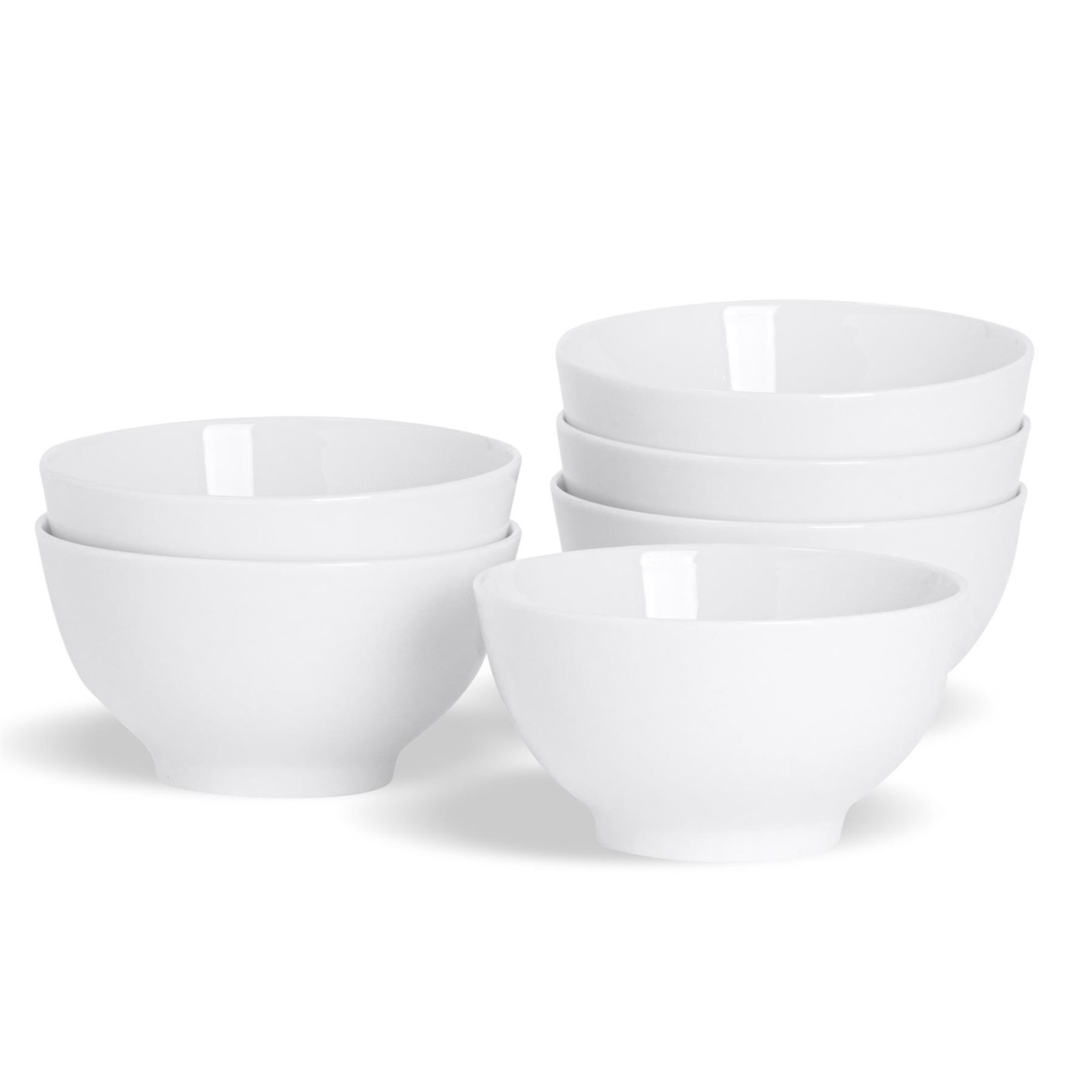 12x Classic White Rice Bowls Porcelain Ice Cream Ramen Cereal Dishes 13cm