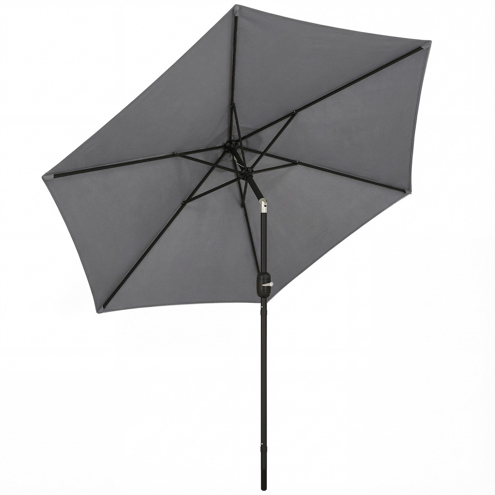 Outsunny 2.6M Garden Parasol Umbrella with Aluminium Pole, Tilt, Crank