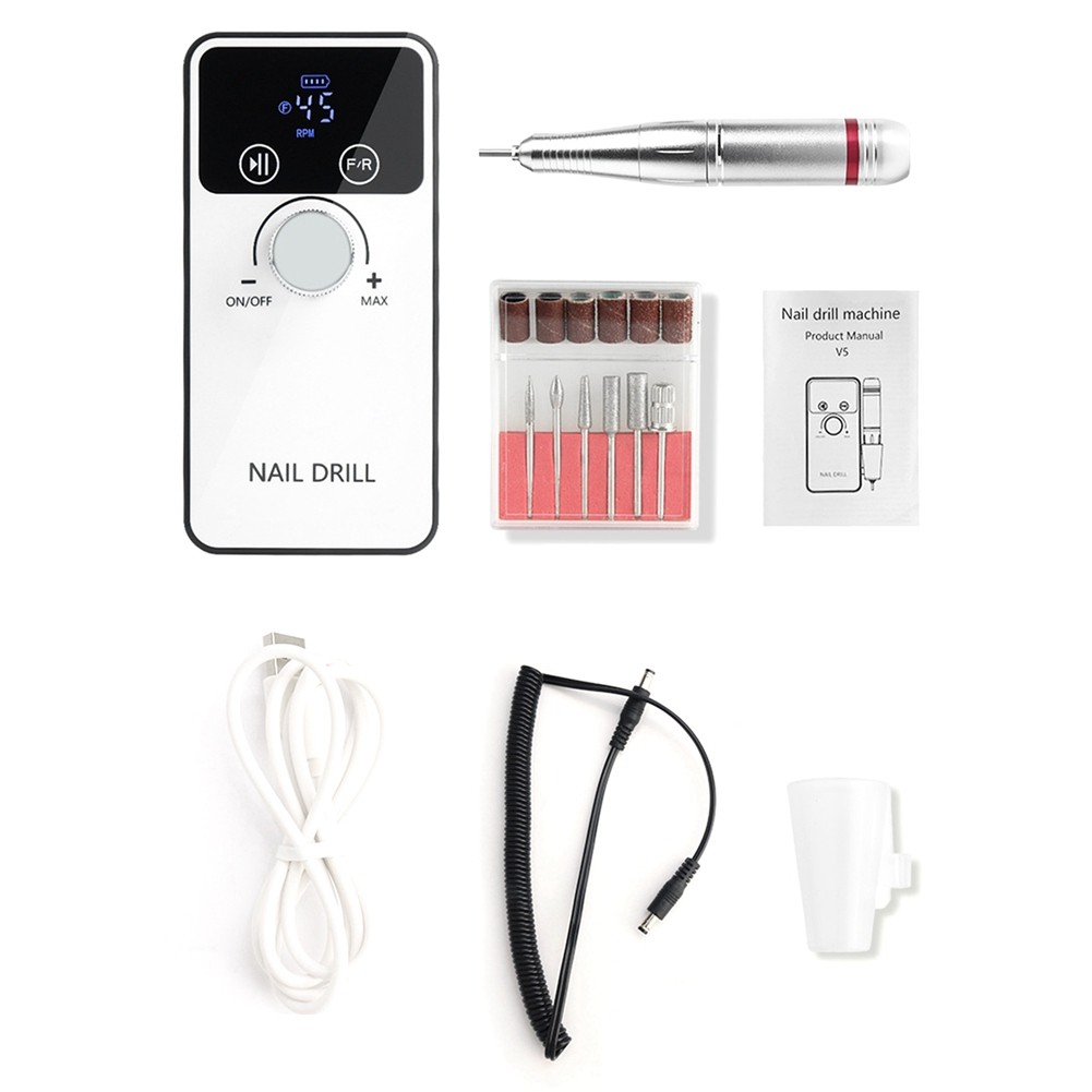 45000RPM Electric Nail Drill Machine Rechargeable Nail File Nails3979