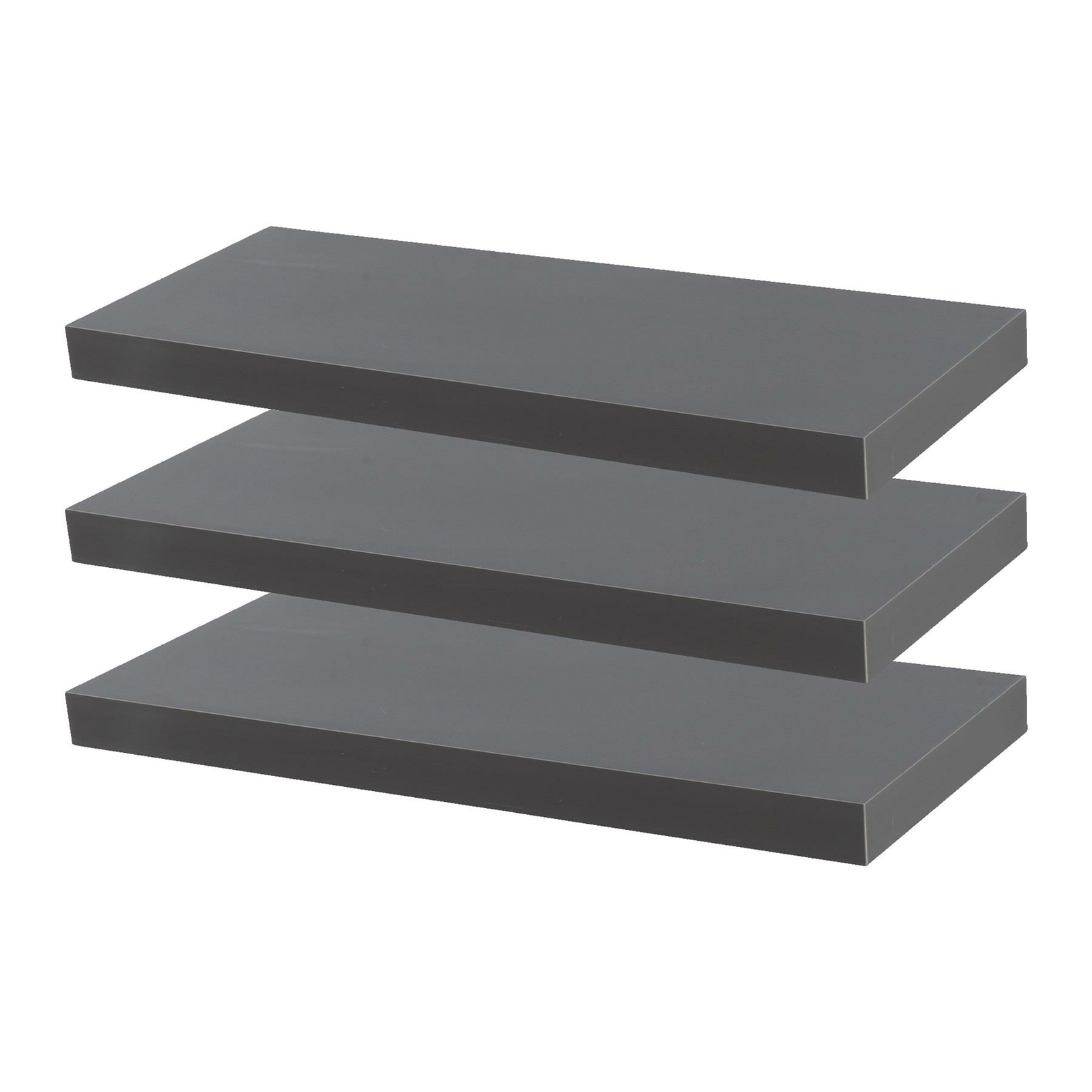 Floating Wooden Wall Shelves Shelf Wall Storage 60cm - Grey - x3