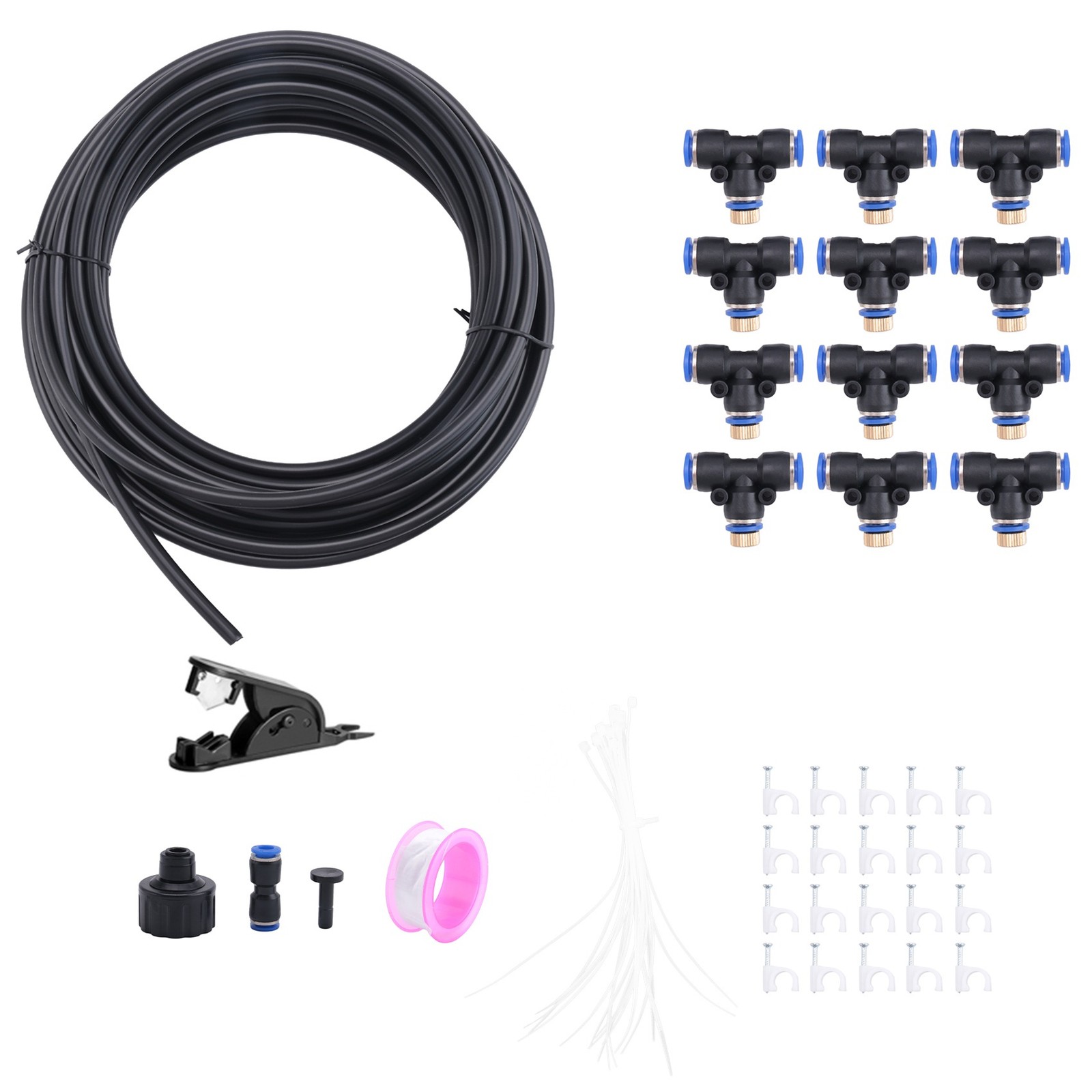 2X(Misting Cooling System, DIY 33 FT(10M) Misting Line +12Brass Mist7770