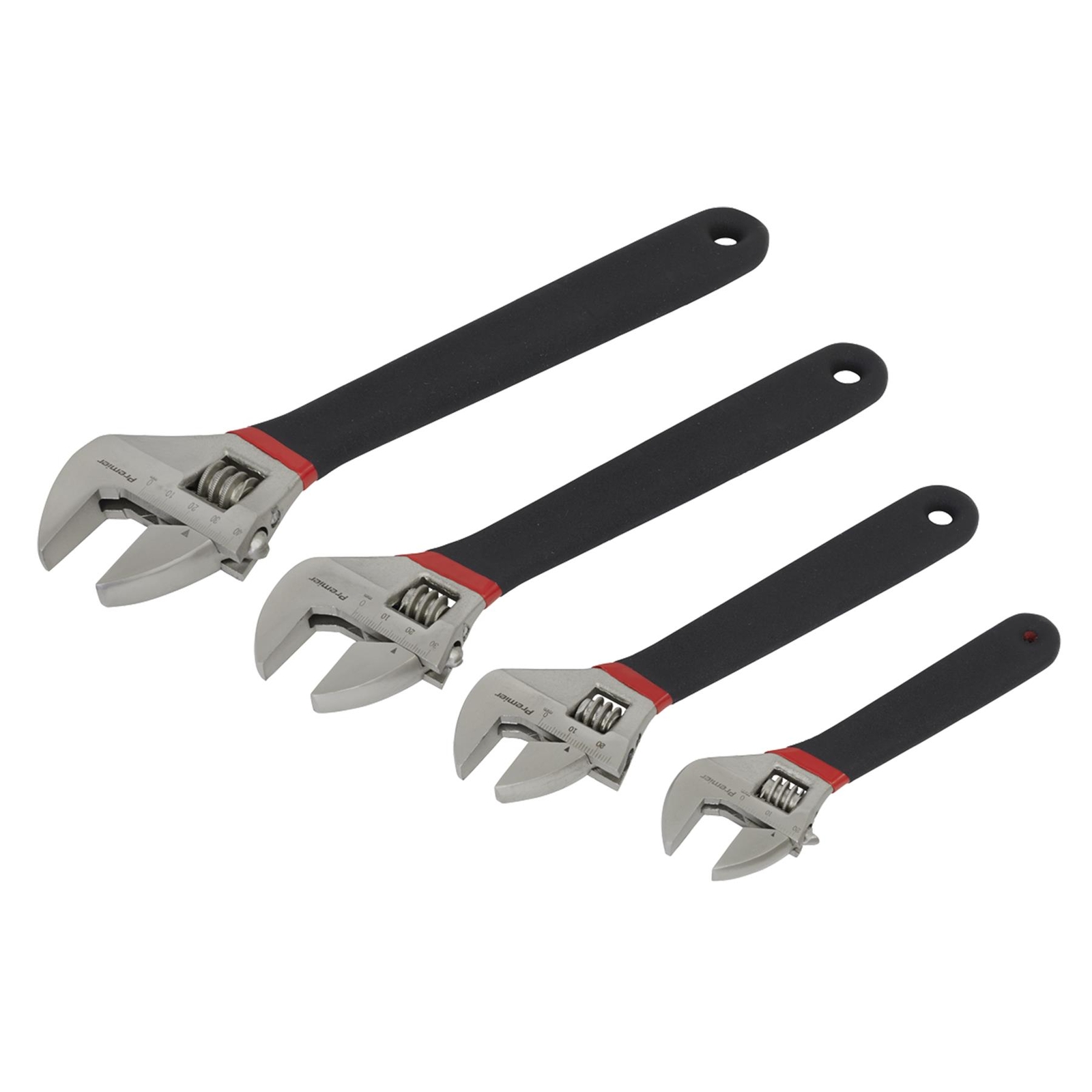 Adjustable Wrench Set 4PC Heavy Duty High Grade Steel 150, 200, 250, 300mm