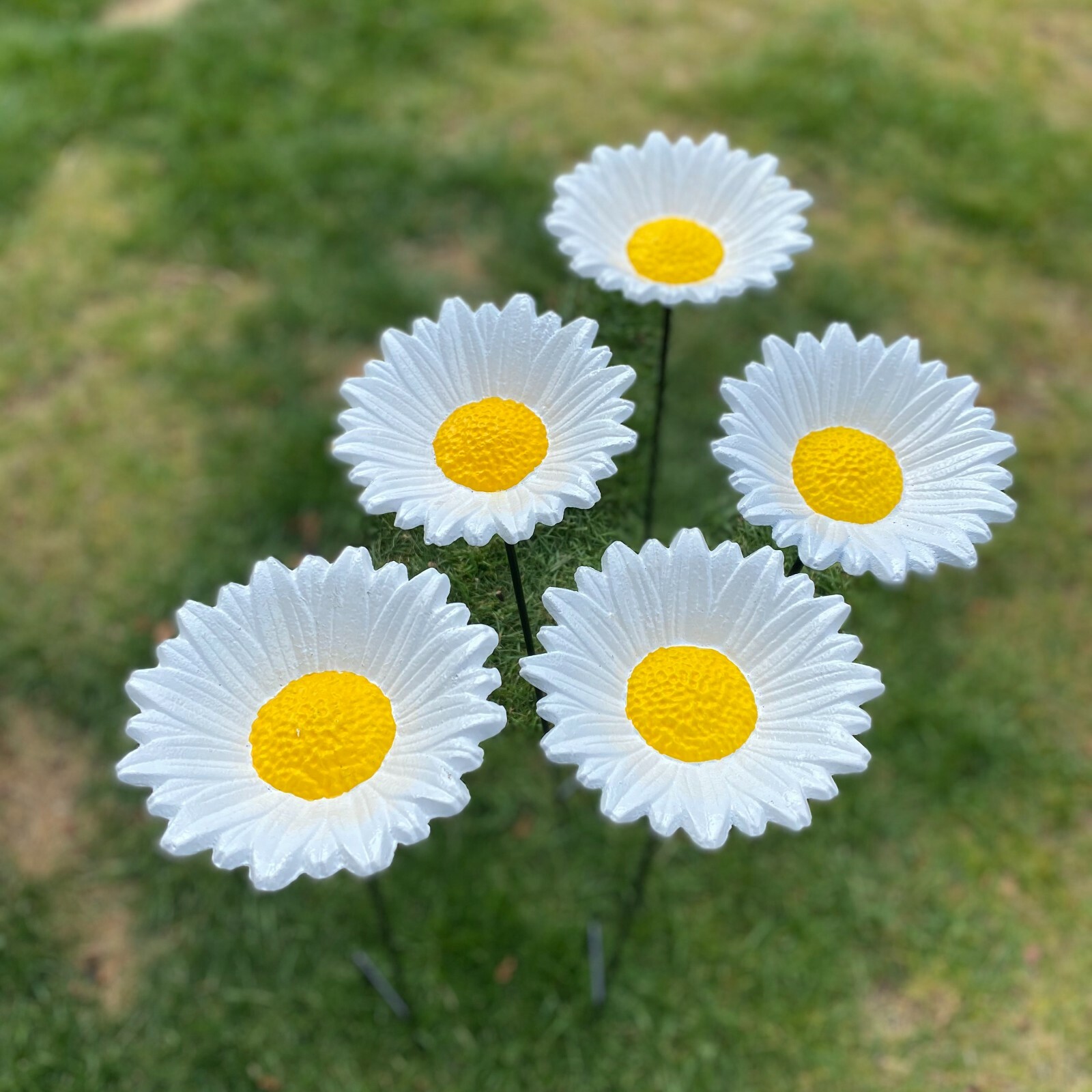 Cast Iron Wild Bird Daisy Flower Dish Bird Bath Seed Feeder (Set of 5)