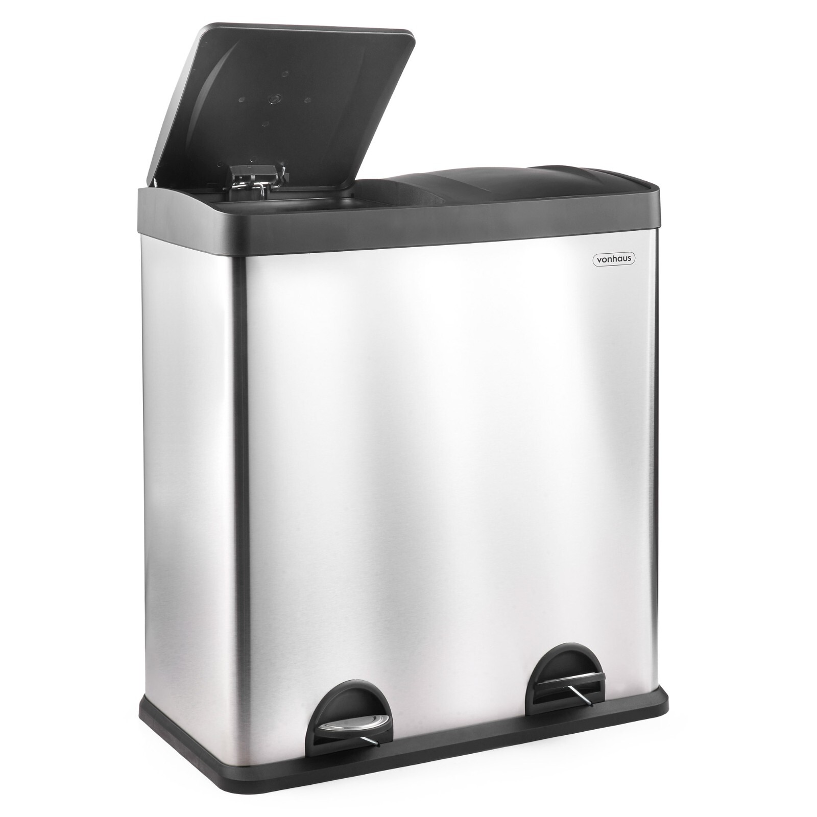 VonHaus Recycling Pedal Bin with Double Compartments