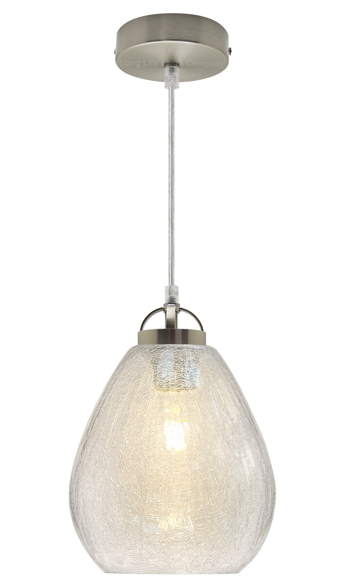 Modern Crackled Glass Shade Chandelier Pendant Ceiling Pub Dine Light H3030